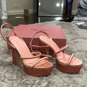Cult Gaia Pink Peach Platform Sandals